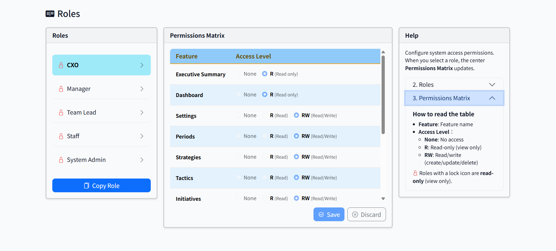 Role Permissions - Granular access control with inline help
